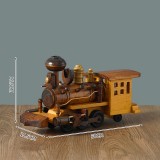 Wholesale - 12 Inches Handmade Wooden Retro Classic Train Locomotive Models Decrations