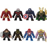 wholesale - 8Pcs Super Heroes Iron Man Ant Man Loki Thanos Building Blocks Mini Figure Toys Big Size 7.5cm/3Inch PG8258