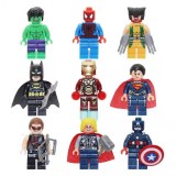 wholesale - 9Pcs Marvel's The Avengers Super Heroes Batman Iron Man Block Mini Figure Toys