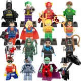 wholesale - 16Pcs DC Super Heroes Batman Wonder Woman Superman Aquaman The Flash Block Toys Mini Figures