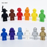 Wholesale - 12Pcs Clear Blank Unprinted Pure Color Plain Mini Figures Building Blocks Bricks Toys