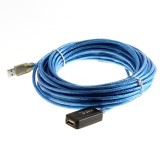 Wholesale - 32FT 10M USB 2.0 Extension Repeater Cable Booster A Male to A Female Blue 