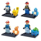 Wholesale - 8Pcs Set Pokemon Pikachu Building Blocks Mini Figures Bricks Toys JR860