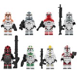 Wholesale - 8Pcs Star Wars Minifigures First Order Stormtrooper Building Blocks Mini Figure Toys KT1043