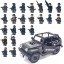 SWAT Military Police Building Blocks Mini Figures Set - SUV + 22Pcs Soldiers Minifigures with Weapons and Accessories