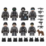 Wholesale - Military SWAT 8 Soldiers + 1 Dog Minifigures Building Blocks Mini Figures with Weapons and Accessories M8012