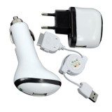 Wholesale - Data Cable+USB+WALL+CAR Charger Cable for iPhone 4G/3G/3GS/2G/iPod