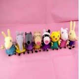 wholesale - Peppa Pig Plush Toys Peppa and George's Friends Stuffed Animals 8Pcs/Lot 19cm/7.5" Tall