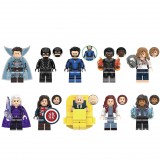 wholesale - 10Pcs Super Heroes Captain Marvel Wanda Black Bolt Clea Building Blocks Mini Figure Toys X0338