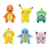wholesale - 6Pcs Set High Quality Pokemon Characters Pikachu Action Figures PVC Mini Toys 5-8cm Tall