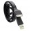 105cm/41.34inch Length USB Plug Silicone Charging Cable of Noodle Design for iPhone/iPod/iPad-Black