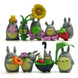 wholesale - 9Pcs Totoro Movie Action Figures Oh-Totoro Resin Mini Toys Artwares Cake Toppers Decorations 2.5-4cm/1-1.6inch Tall