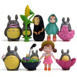 wholesale - 9Pcs Set Totoro Anime Action Figures Oh-totoro May No-face Man PVC Models Mini Figurines Toys 3-3.6cm/1.2-1.4Inch Ta