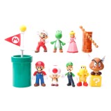 wholesale - 12Pcs Super Mario Action Figures Luigi Yoshi Peach PVC Mini Figurines Toys 4-10cm/1.6-4Inch Tall
