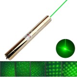 wholesale - High Power 532NM Green Laser Pointer Focus Adjustable Copper Torch with Starry Caps
