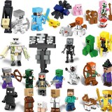 wholesale - 30Pcs MineCraft Minifigures Collection Set Building Blocks Herobrine Steve Alex Mini Figures Kids Toys XL03+04