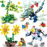 wholesale - 4-in-1 Plants vs Zombies Building Blocks Flying Dragon Zombie Mini Figures Shooting Toys 448Pcs Set HM56018