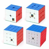 wholesale - 4Pcs Set Moyu Meilong Stickerless Magic Cubes 2x2 3x3 4x4 5x5 Speed Cubes Square Puzzle Toys