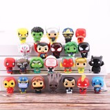 wholesale - 24Pcs Set 3.6x3.5cm Cartoon Anime Super Heroes Ironman Spiderman Action Figures Cake Toppers PVC Mini Figurines Toys