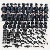 Wholesale - 22Pcs Set SWAT Military Soldiers Minifigures Building Blocks Mini Figures with Weapons and Accessories 