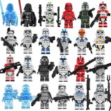 wholesale - 24Pcs Star Wars MOC Minifigures Jedi The Clone Storm Troopers Building Blocks Mini Figure Toys Set