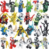 wholesale - 24Pcs Ninjago Minifigures with Weapons Set Building Blocks Mini Figure Toys 11414