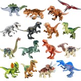 wholesale - 16Pcs Dinosaurs Mini Figures Jurassic World Dino Building Blocks Toys with Moving Parts