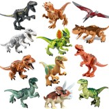 wholesale - 12Pcs Dinosaurs Mini Figures Jurassic World Dino Building Blocks Toys with Moving Parts - T.Rex Triceratops Dilophos