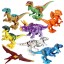 8Pcs Dinosaurs Mini Figures Jurassic World Dino Building Blocks Toys with Moving Parts YG77021