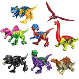 Wholesale - 8Pcs Dinosaurs Mini Figures Jurassic World Dino Building Blocks Toys with Moving Parts YG77070