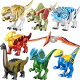 Wholesale - 8Pcs Dinosaurs Mini Figures Jurassic World Dino Building Blocks Toys with Moving Parts YG77100