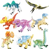 Wholesale - 8Pcs Dinosaurs Mini Figures Jurassic World Dino Building Blocks Toys with Moving Parts YG77087