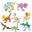 8Pcs Dinosaurs Mini Figures Jurassic World Dino Building Blocks Toys with Moving Parts YG77087