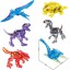 6Pcs Dinosaurs Crystal Mini Figures Jurassic World Dino Building Blocks Toys with Moving Parts YG77122