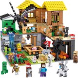 wholesale - MineCraft The Cave Hut Building Blocks Kit 3 Changeable Scenes with Ender Dragon and 26 Mini Figures Toys 1415Pcs Se