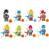 wholesale - 8Pcs Dragon Ball Goku Vegeta Minifigures Building Blocks Mini Figure Toys KF6142