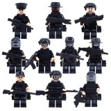 wholesale - 10Pcs SWAT Minifigures Building Blocks Mini Figure Toys with Weapons Set
