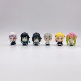Wholesale - 6Pcs Demon Slayer Action Figures PVC Sitting Model Toys Cake Toppers 4CM/1.6Inch Tall