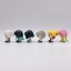 6Pcs Demon Slayer Action Figures PVC Sitting Model Toys Cake Toppers 4CM/1.6Inch Tall