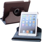 Wholesale - Leather 360 Degree Rotatable Stand Protective Cover Case for iPad Mini-Dark Brown
