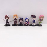 Wholesale - 6Pcs Demon Slayer Action Figures PVC Display Models Toys Cake Toppers with Baseplates 5-7CM/2-2.7Inch Tall