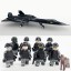 8Pcs USAF Minifigures M8012 with SR-71 Blackbird Building Blocks Toys Set