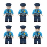 Wholesale - 6Pcs Urban Professionals Minifigures Patrolman Polices Building Blocks Mini figures Bricks Toys M8040