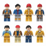 Wholesale - 8Pcs Urban Professionals Minifigures Builders Building Blocks Mini figures Bricks Toys M8064