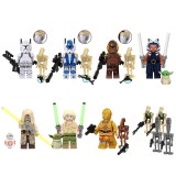 wholesale - 8Pcs Star Wars The Clone Troopers Luke Skywalker Ahsoka Minifigures Building Blocks Mini Figure Toys Set TV6106