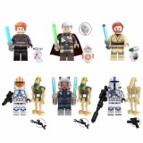 wholesale - 6Pcs Star Wars Minifigures Building Blocks Clone Airbrne Troopers Mini Figures Bricks Kids Toys TV6103