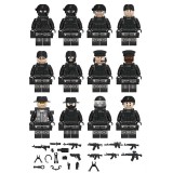wholesale - 12Pcs SWAT Military Building Blocks Toys Mini Figures Minifigures with Weapons and Accessories NO.1620