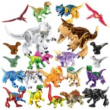 wholesale - 22Pcs MOC Dinosaurs Action Figures Jurassic World Dino Building Blocks Kids Toys T-Rex Carnotaurus Set B