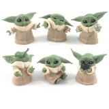 wholesale - 6Pcs Star Wars Baby Yoda Action Figures Display Models PVC Mini Figurines Toys 4.5-6cm/1.8-2.4Inch Tall