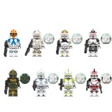 wholesale - 8Pcs Star Wars The Clone Troopers Building Blocks Mini Figure Toys Set with Accessories X0303